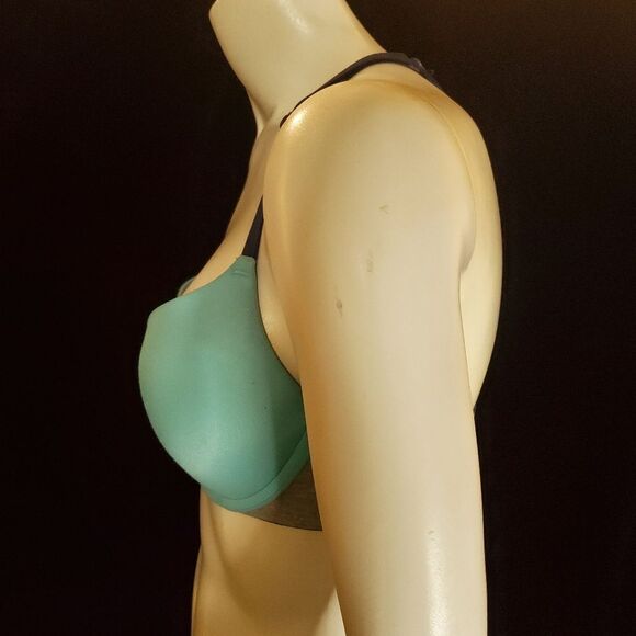 Pink Victoria's Secret Wear Everywhere Blue & Gray Push-Up Bra (32C) - Picture 3 of 5